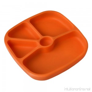 TTLIFE Baby Place-mats Silicone Plates for Toddlers Kids Non-Skid Suction Bottom Baby Trays for Eating Feeding Tray BPA Free Dishwasher Safe + A Portable Bag - Orange - B074XRKHHJ